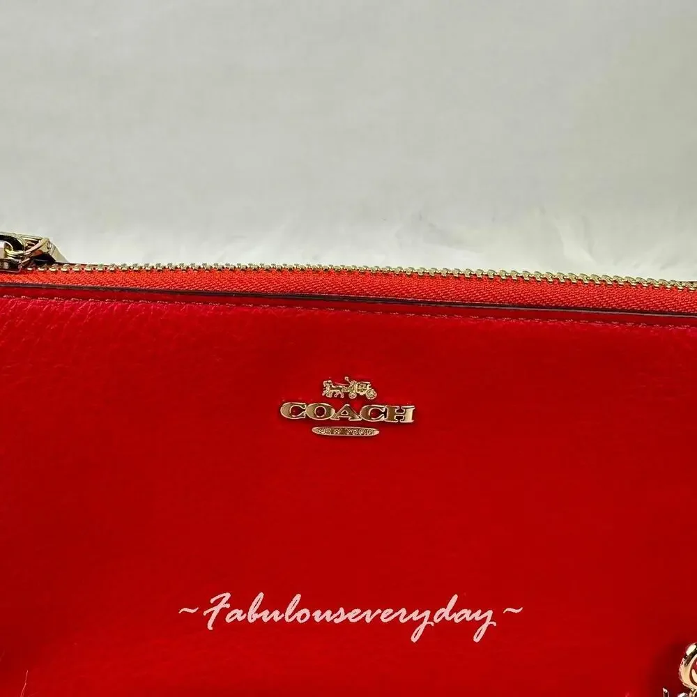 Coach Nolita 19 Shoulder Bag Leather/Gold/Carnation CBQ88 + Extended Chain NWT